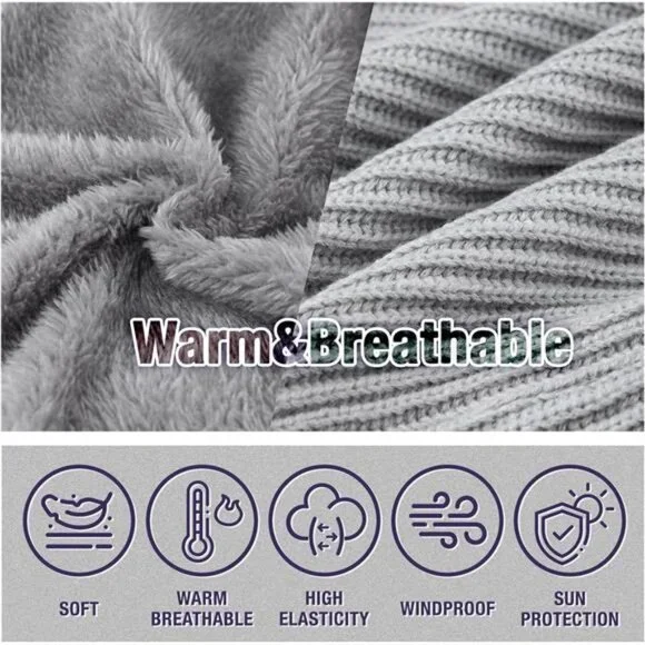 Unisex Winter Neck Gaiters & Ski Mask Winter Fleece Neck Warmer Face Windproof